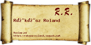 Rákász Roland névjegykártya